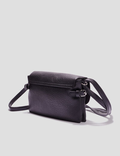 Sac en bandoulière avec rabat noir femme