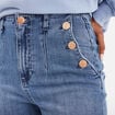 Jeans flare 7/8ème taille haute coton denim triple stone femme