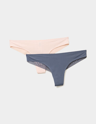 Lot 2 tangas rose clair femme