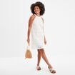 Robe dentelle encolure américaine Creeks blanc femme