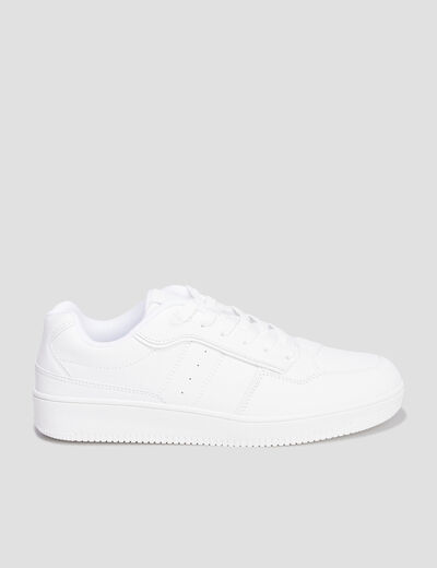 Tennis basses &agrave; lacets blanc homme