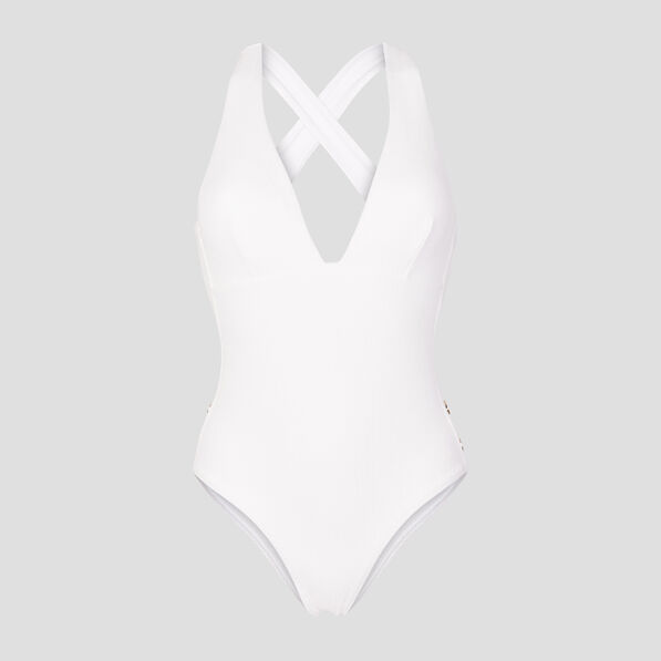 maillot de bain une piece cotele blanc femme Maillot de bain une pièce côtelé blanc femme