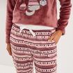 Ensemble pyjama pantalon effet velours rose framboise femme