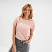 T-shirt col rond manches courtes Creeks rose poudrée femme