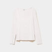 T-shirt coton stretch manches longues rose clair femme