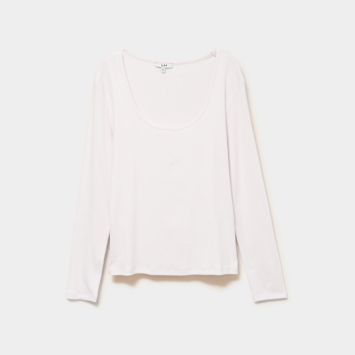 T-shirt coton stretch manches longues rose clair femme