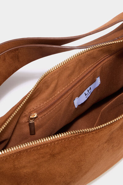 Sac banane effet su&eacute;dine camel femme