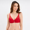 Soutien-gorge foulard paddé dentelle rouge femme