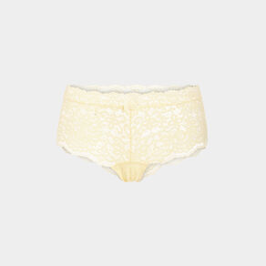 shorty en dentelle jaune pastel femme Shorty en dentelle jaune pastel femme