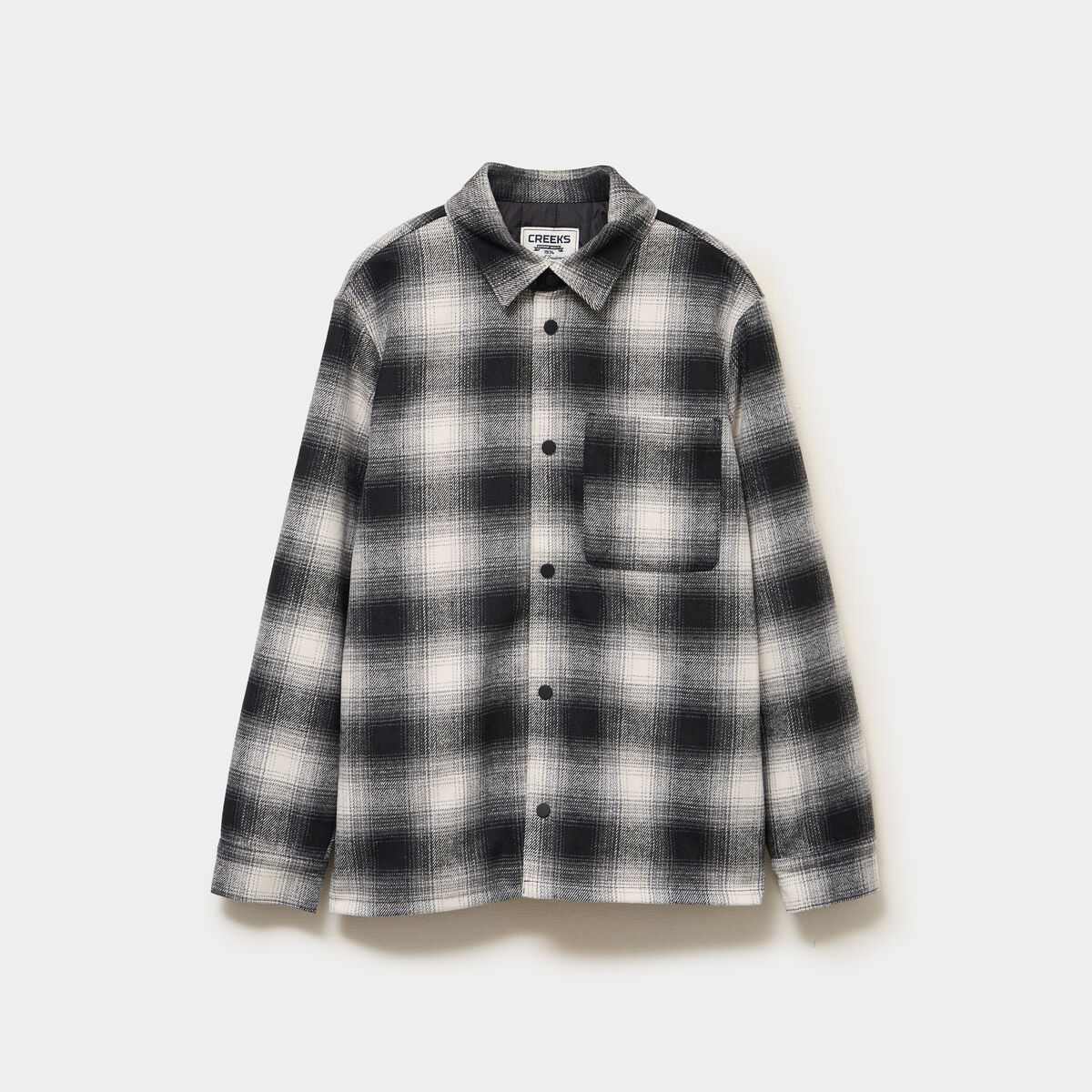 Surchemise 1 poche manches longues gris fonc&eacute; homme