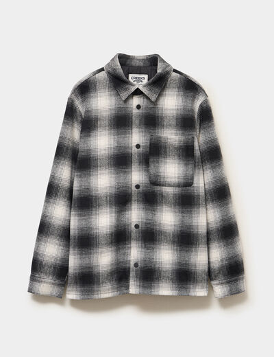 Surchemise 1 poche manches longues gris fonc&eacute; homme