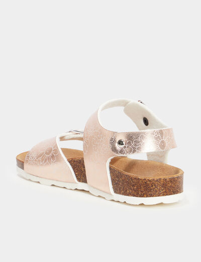 Sandales métallisées avec boucles couleur argent fille