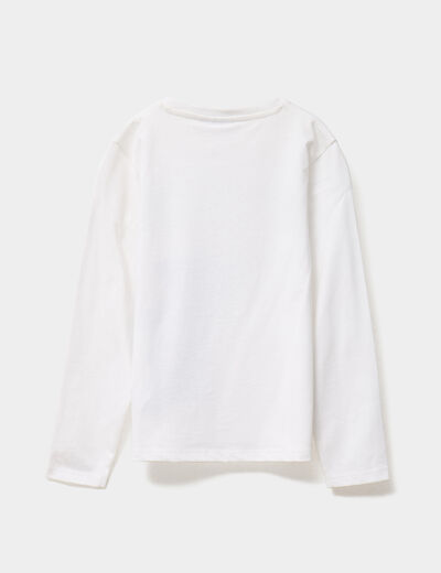 T-shirt manches longues coton Stitch ivoire fille