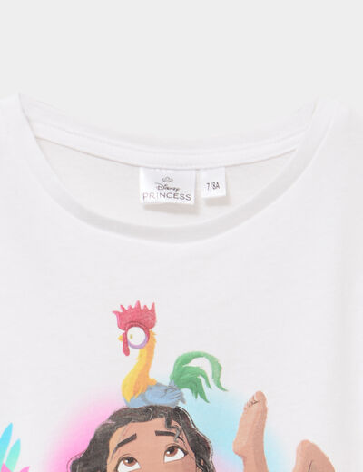 Ensemble pyjama short t-shirt Vaiana blanc fille
