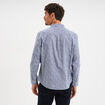 Chemise droite imprimée manches longues bleu homme