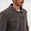 Veste doubl&eacute;e capuche amovible en coton gris fonc&eacute; homme
