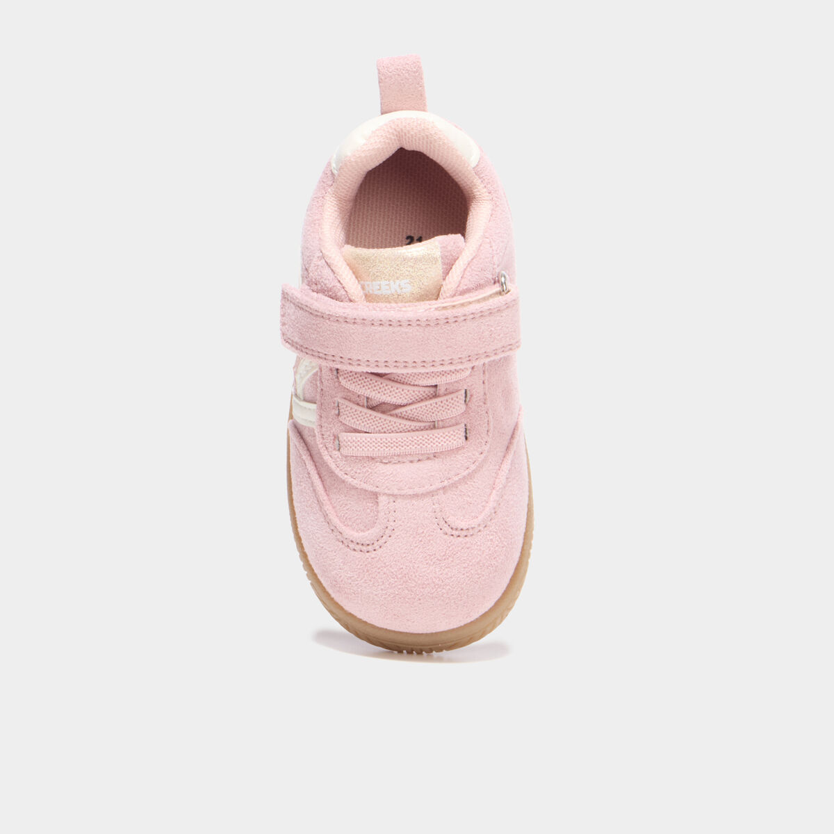 Tennis basses &agrave; scratchs semelle souple rose b&eacute;b&eacute; fille