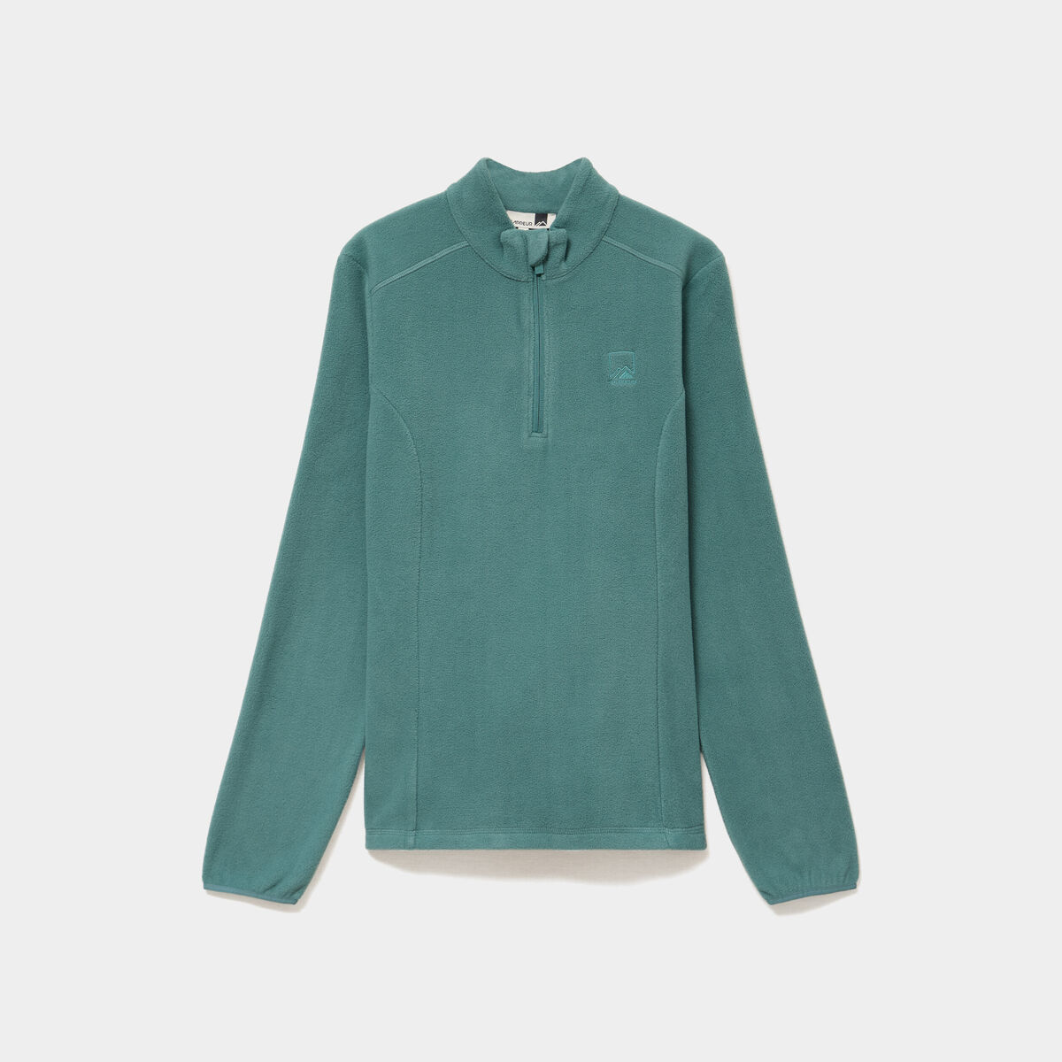 Sweat polaire col camionneur vert fonc&eacute; femme