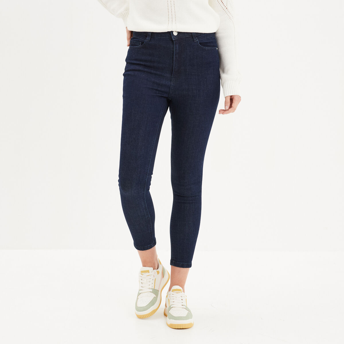 Jeans skinny 7/8ème denim brut femme