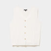 Gilet sans manches col en V blanc femme