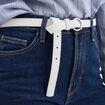 Ceinture avec boucle ronde blanc femme