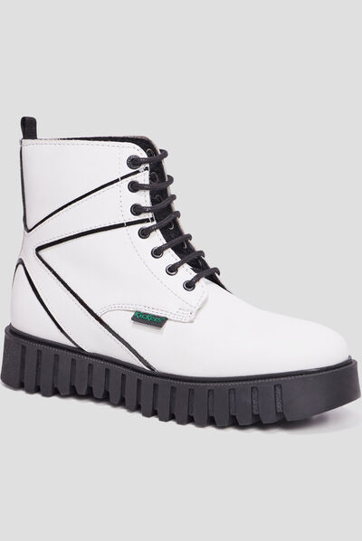 Bottines en cuir Kickers Kickfab blanc femme