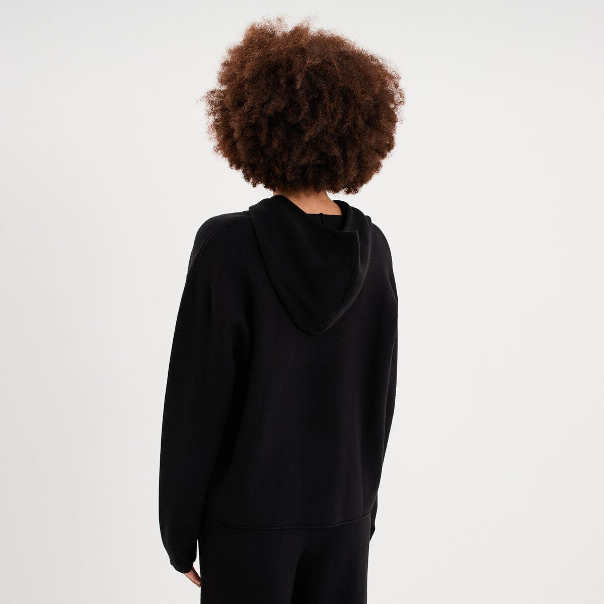 Sweat &agrave; capuche hoodie oversize noir femme