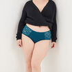 Shorty en coton bleu canard femme grande taille