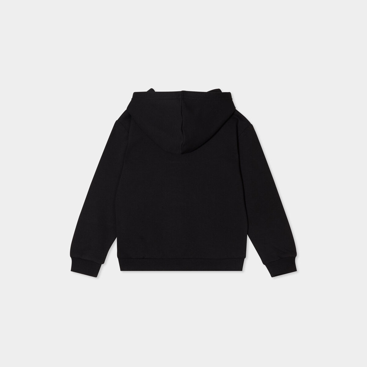 Sweat &agrave; capuche hoodie relax molleton noir fille