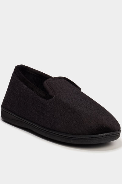 Pantoufles effet velours noir femme