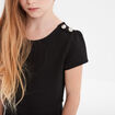Robe trapèze manches courtes noir fille