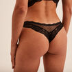 Tanga en dentelle noir femme