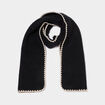 &Eacute;charpe avec broderie contrast&eacute;e noir femme