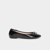 Ballerines vernies plates avec noeud noir femme
