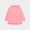 Parka longue zippée à capuche rose corail fille
