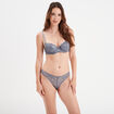Soutien-gorge emboîtant paddé dentelle bleu gris femme