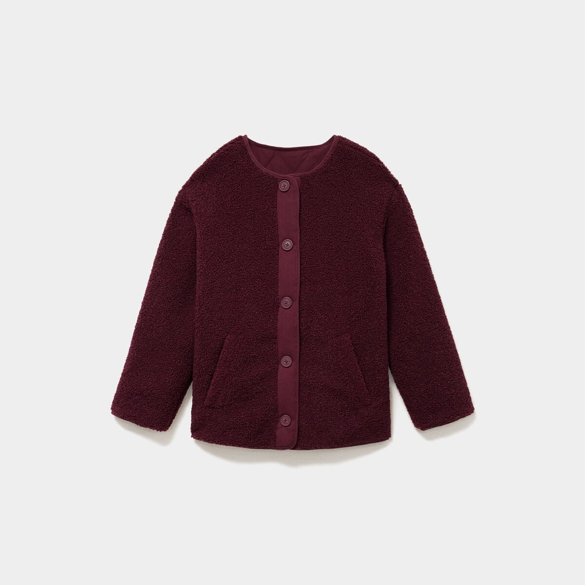 Veste polaire r&eacute;versible et matelass&eacute;e violet fonc&eacute; femme