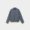 Blouson bomber matelass&eacute; gris femme