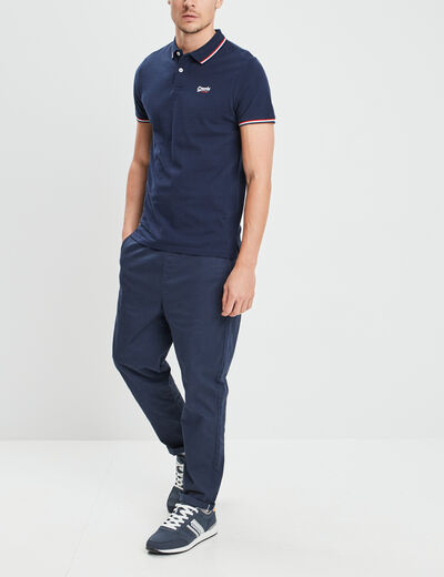 Polo avec broderie poitrine coton Creeks bleu marine homme