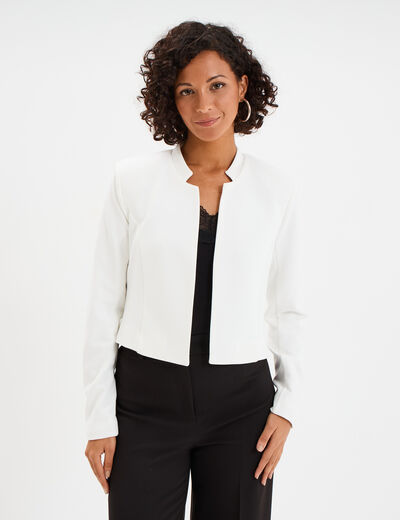 Veste boléro doublée stretch blanc femme