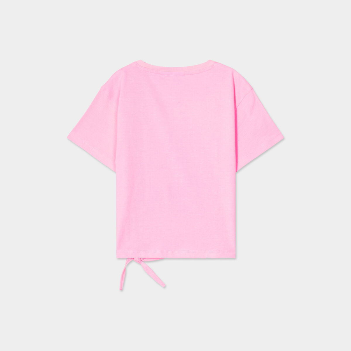 T-shirt noué manches courtes Stitch rose fille