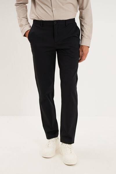 Pantalon chino slim sans repassage noir homme