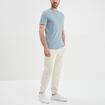 T-shirt droit en coton manches courtes gris homme