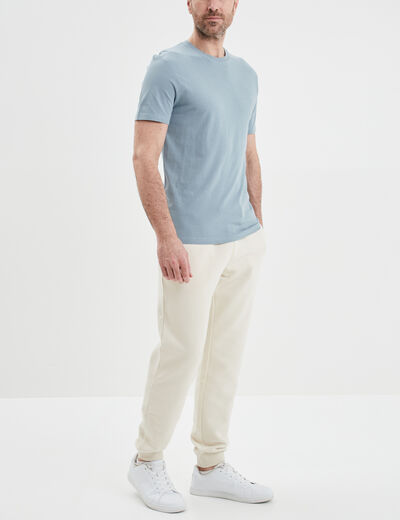 T-shirt droit en coton manches courtes gris homme