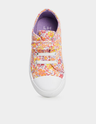 Tennis basses en toile à scratchs multicolore fille