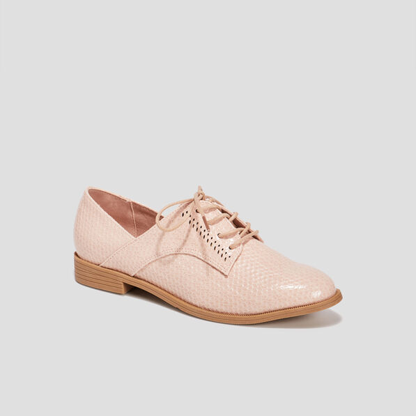 derbies a lacets avec perforations rose femme Derbies à lacets avec perforations rose femme