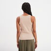 Débardeur côtelé encolure américaine sable femme