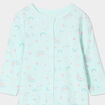 Dors-bien coton manches longues boutonné bleu clair bébé fille