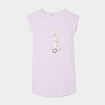 Chemise de nuit manches courtes coton mauve fille