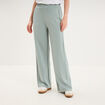 Pantalon de jogging large molletonn&eacute; bleu gris femme